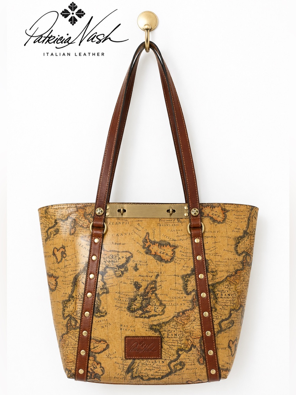 Patricia Nash Benvenuto European Map Leather Tote